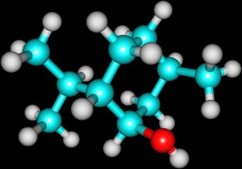 Sticker - Menthol molecular structure isolated on black