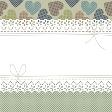 Beautiful Lace Frame With Colorful Hearts, Bows And Polka Dots