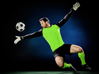 Wall Mural - goalkeeper soccer man isolated