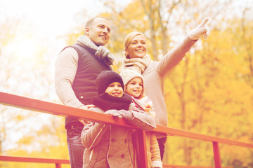 Poster - happy family in autumn park