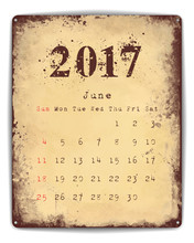2017 Tin Plate Calendar June