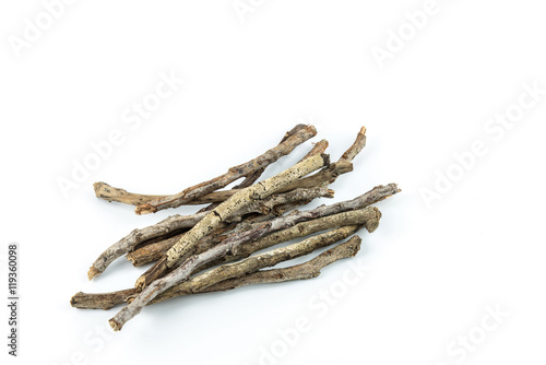 Fotografie, Obraz  Pile of dry twigs on white background