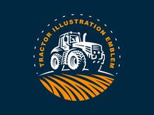Tractor Logo Illustration, Emblem Design