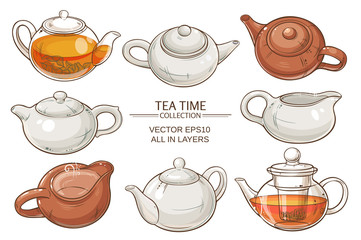 Canvas Print - teapots set