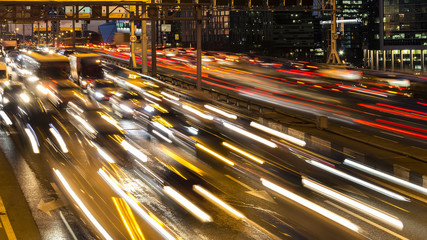 traffic, evening and night scene