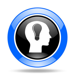 Aufkleber - head blue and black web glossy round icon