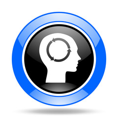 Aufkleber - head blue and black web glossy round icon
