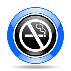 Aufkleber - no smoking blue and black web glossy round icon