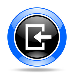 Aufkleber - enter blue and black web glossy round icon