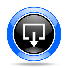 Aufkleber - exit blue and black web glossy round icon