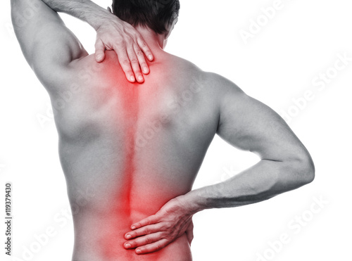 Plakat Człowiek z bólem w plecach