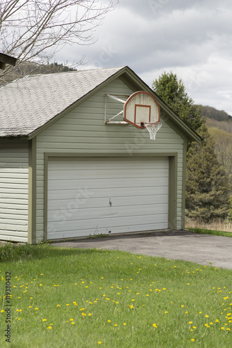 Garage Door With Basketball Hoop Buy This Stock Photo And