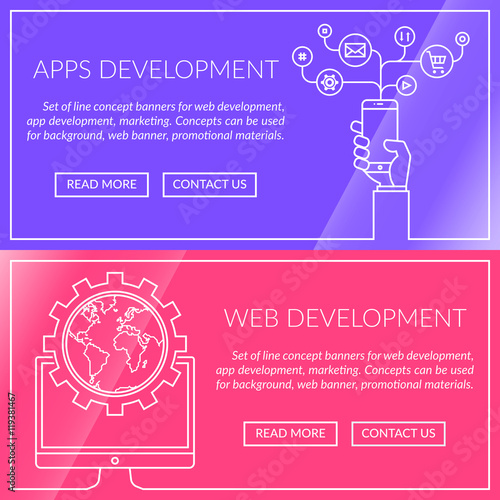Banners For Apps And Web Development Buy This Stock Vector And