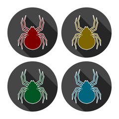 Wall Mural - Set of silhouette spider icon