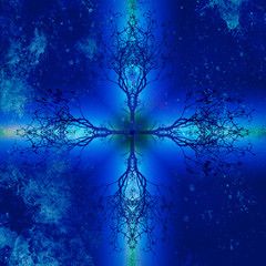 Fototapete - Beautiful ornamental mandala with tree pattern, symbol of life.