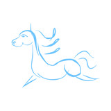 Fototapeta Konie - Funny horse drawing