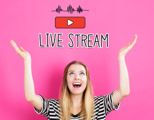 Live Stream concept with young woman