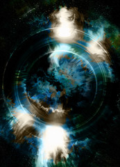 Fototapete - Color abstract background. Cosmic space.. Computer collage.