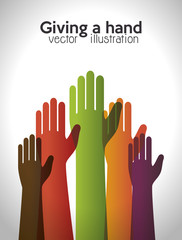 Sticker - helping hands concept  icon