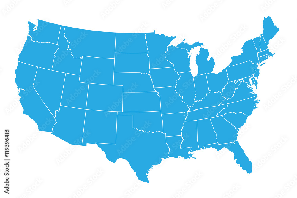 United States of American Map - obrazy, fototapety, plakaty 