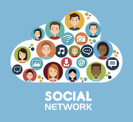 Wall Mural - social network media isolated icon vector illustration design