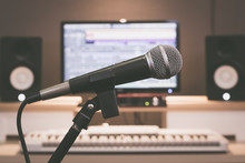 Microphone In Recording Studio, Art Filter