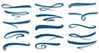 Vector marker stroke line lettering underlines collection