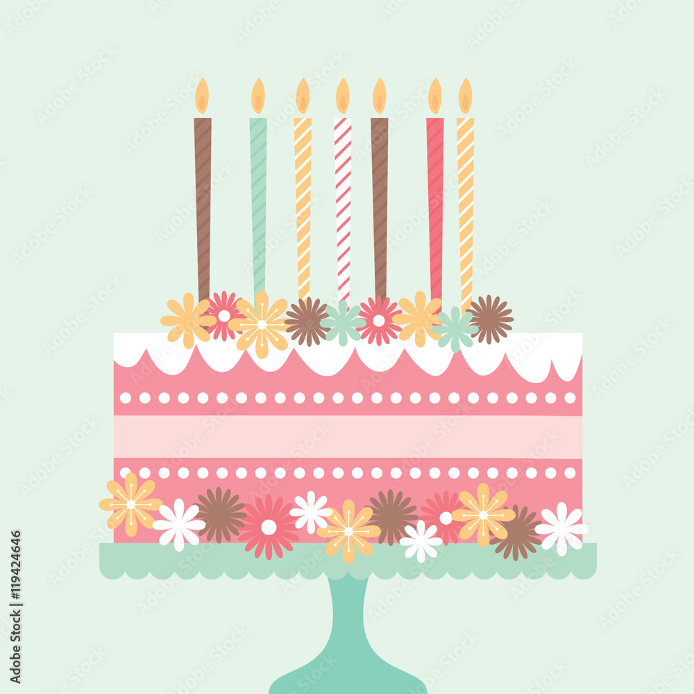 sweet birthday cake perfect for birthday card, birthday background and etc