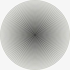 Poster - Concentric circle. Illustration for sound wave. Black and white color ring. vector illustration