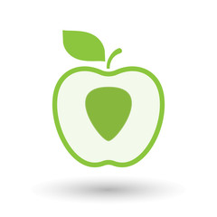 Poster - Isolated  line art  apple icon with a plectrum