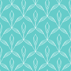 Repeating floral linear seamless pattern