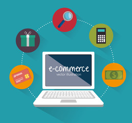 Wall Mural - web shopping ecommerce online icon
