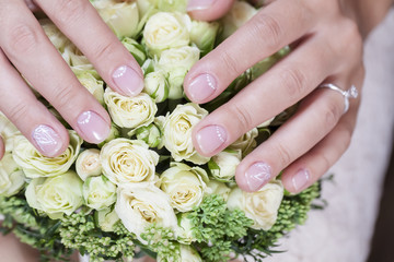 Wall Mural - bridal bouquet of white roses