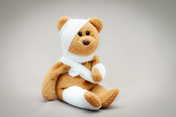 teddy bear with bandage