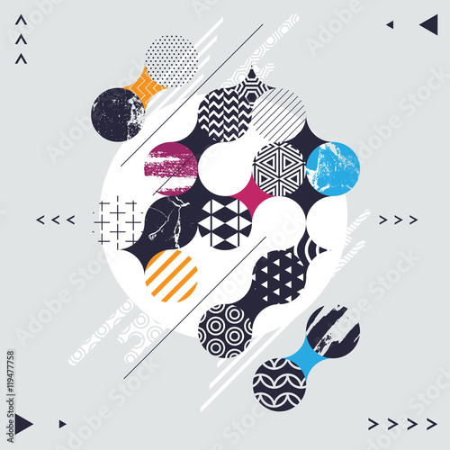 Tapeta ścienna Abstrakcyjna kompozycja geometryczna z ozdobnymi okręgami