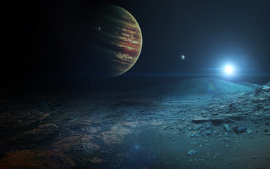 Wall Mural - view of jupiter from ganymede. elements of this image furnished by nasa