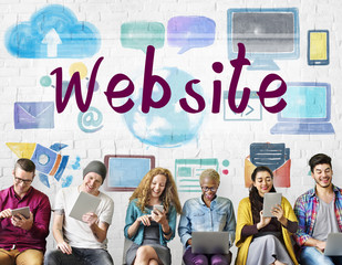 Wall Mural - website social media connection network concept