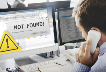 Not Found 404 Error Failure Warning Problem Concept
