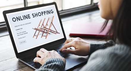 Wall Mural - shopping online shopaholics e-commerce e-shopping concept