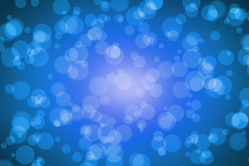 Wall Mural - Blue Color Blur Bokeh for Background, Circle round shape Abstract Graphic, Magic Light Out of Focus Effect.