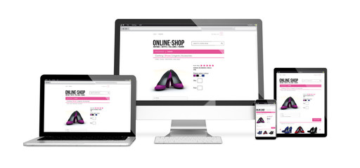 Sticker - devices isolated mockup responsive online shop design
