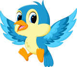 Fototapeta  - Cute blue bird cartoon