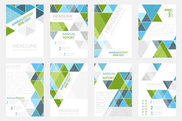 Wall Mural - set of business flyer template, brochure or corporate banner with geometric pattern. a4 size.