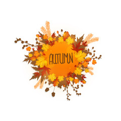 Wall Mural - autumn foliage vector background, Can be use sale banner.


