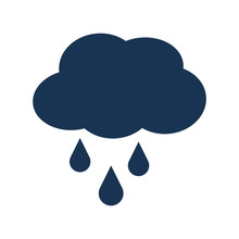 Cloud Drop Rain Raining Weather Sky Nature Season Climate  Icon. Flat And Isolated Design. Vector Illustration