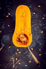 Canvas Print - butternut squash with seeds