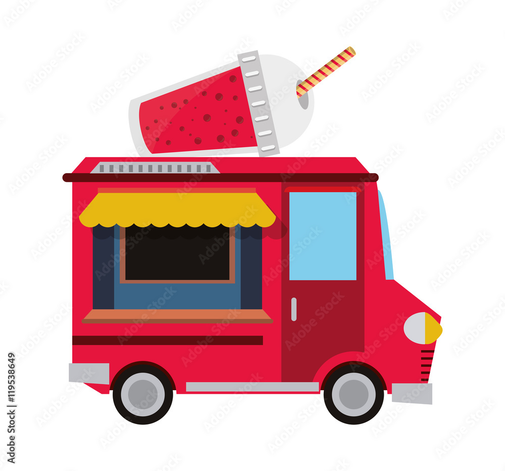 drink truck delivery fast food urban business icon. Flat and isolated  design. Vector illustration Stock Vector | Adobe Stock, image size:1000x933