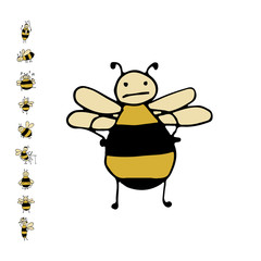 Wall Mural - Funny bee, sketch for your design