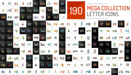 Mega collection of vector initial letter logo icons