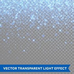 Wall Mural - Vector neon blue glitter particles background effect